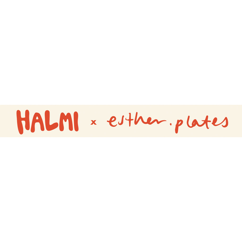 Halmi x Esther Plates logos